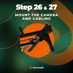 Step 26 & 27: Mount the camera and cabling