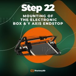 Step 22: Mounting of the electronic box and Y axis endstop